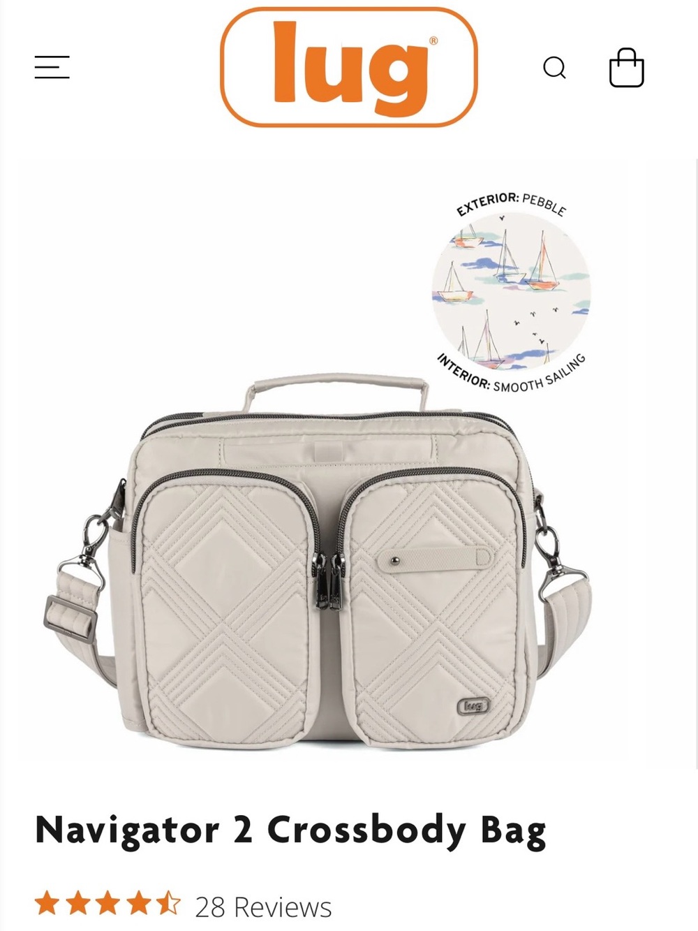 lug Navigator 2 Crossbody Bag - Pebble color